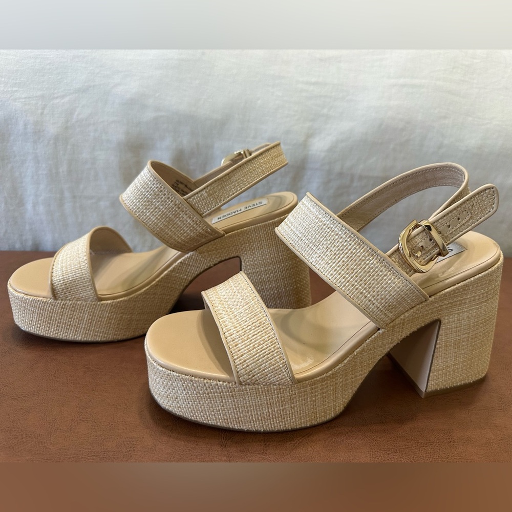 Steve Madden - Valory Platform Sandal Natural Raffia